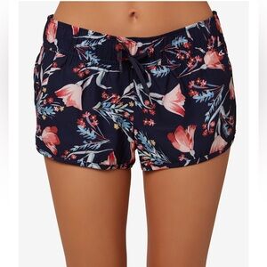 O ‘Neil Laney Drawstring Board Shorts Navy Floral Design Juniors Small